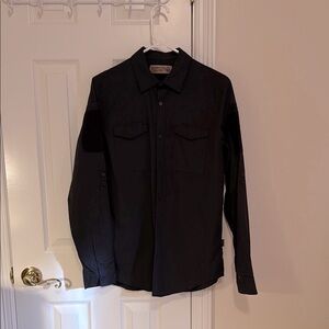 Men's Black Long-Sleeve Shirt Jacket, size S